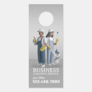 Affichette De Porte Service de nettoyage de maison moderne ménage