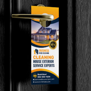 Affichette De Porte Service de nettoyage extérieur de maison BlueOrang