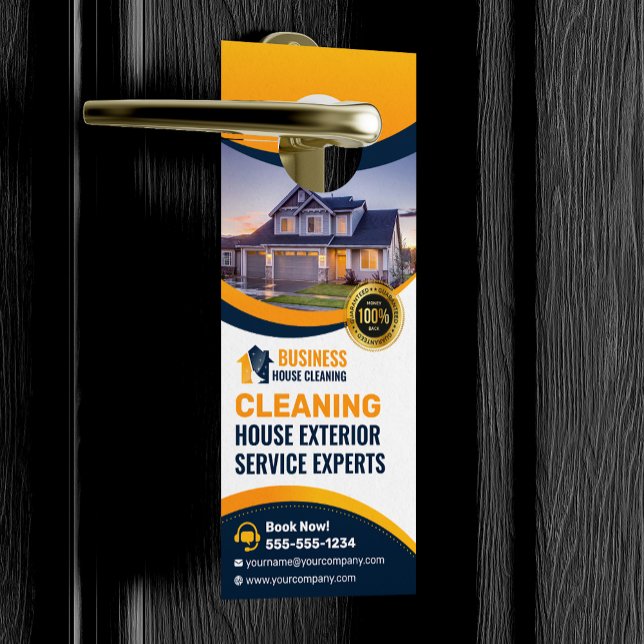 Affichette De Porte Service de nettoyage extérieur de maison BlueOrang (Créateur téléchargé)