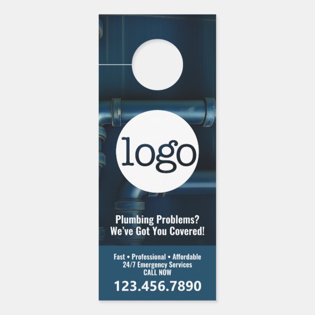 Affichette De Porte Services de plomberie - Petite entreprise Plomber  (Devant)