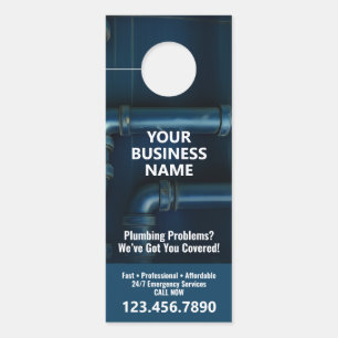 Affichette De Porte Services de plomberie - Petite entreprise Plomber