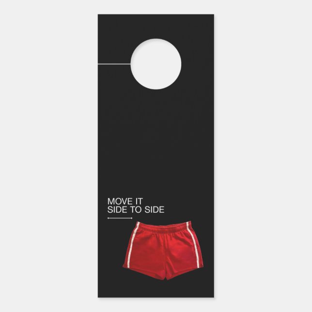 Affichette De Porte Shorts Athlétiques Rouges Déplacez-Le De Côté (Devant)
