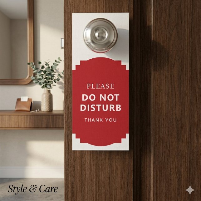 Affichette De Porte Simple Bienvenue et Ne pas déranger réversible (Simple Welcome and Do Not Disturb Reversible Door Hanger)