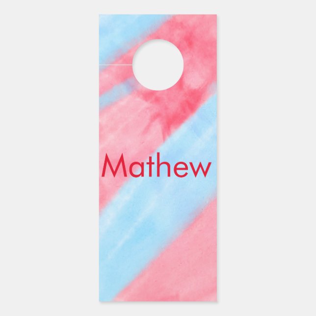 Affichette De Porte simple initial letter mongram add your name red b (Devant)