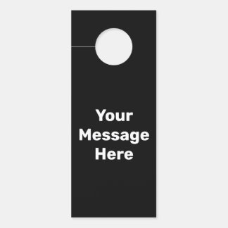 Affichette De Porte Simple texte noir et blanc Votre Modèle de message