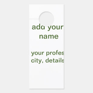Affichette De Porte Simple vert minimal ajouter votre nom de texte pho