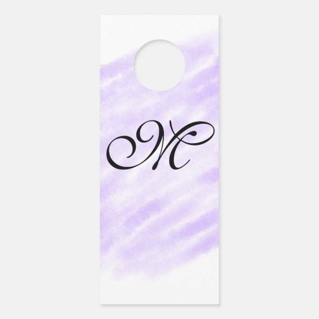 Affichette De Porte simple violet aquarelle éclaboussures pastel ajout (Devant)
