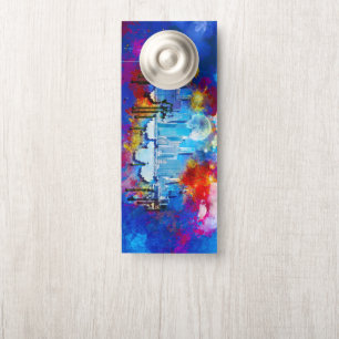 Affichette De Porte SlipperyJoe NYC graffiti lune entourée de tourbill