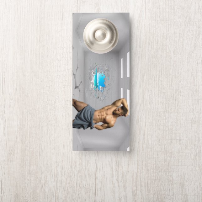 Affichette De Porte SlipperyJoe's Man serviette brisée mur de brique b (Sur le bouton)