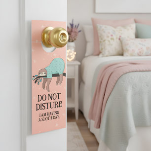 Affichette De Porte Sloth double face