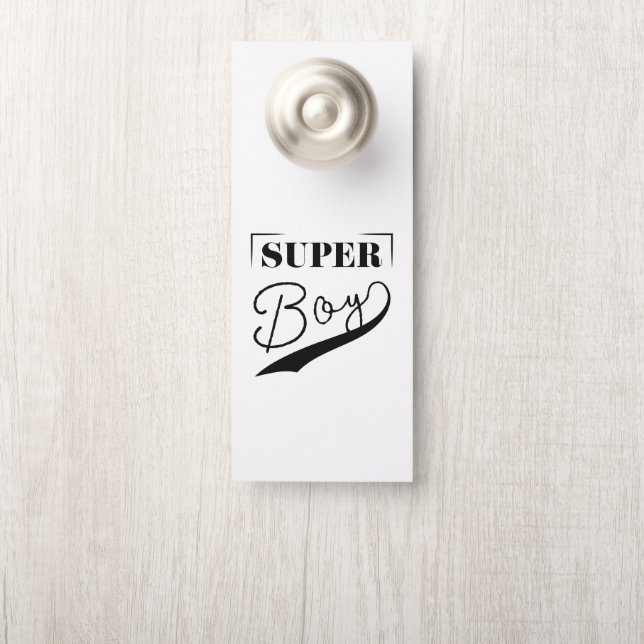 Affichette De Porte Super Boy (Sur le bouton)