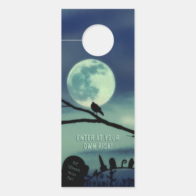 Affichette De Porte Sweet Darkness Pleine lune gothique Eerie Graveyar (Devant)