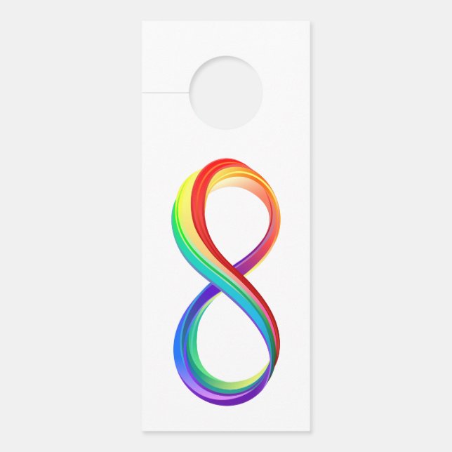 Affichette De Porte Symbole d'infinité arc-en-ciel stratifié (Devant)