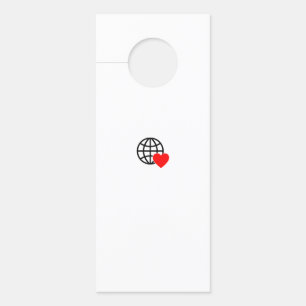 Affichette De Porte Symbole du coeur rouge créé avec des lignes lisses