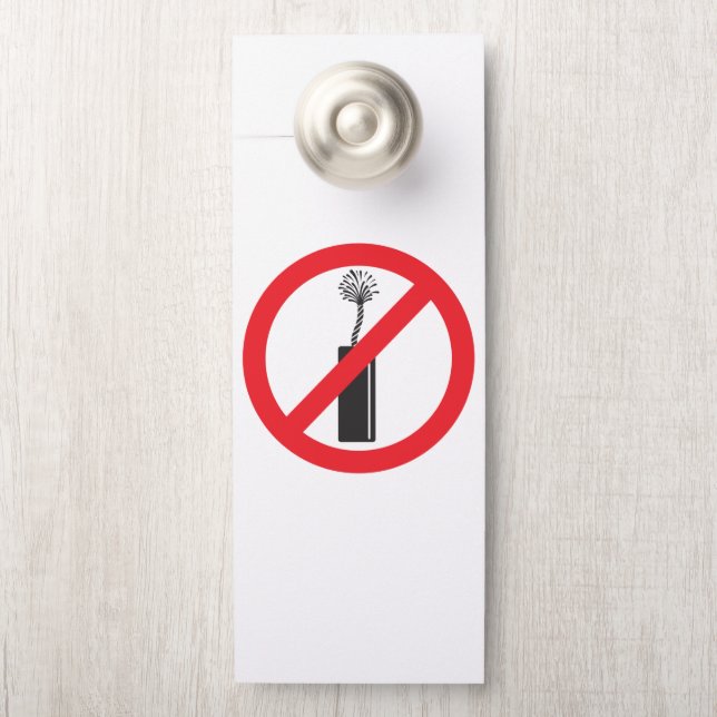 Affichette De Porte Symbole sans feu d'artifice (Sur le bouton)