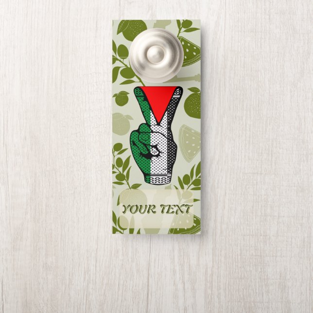 Affichette De Porte Symbole triangle rouge de résistance à la main du  (Sur le bouton)