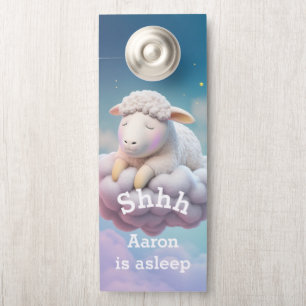 Affichette De Porte Temps De Sommeil Pour Un Agneau Bébé