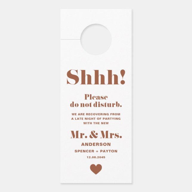 Affichette De Porte Terracotta Retro Typography Do Not Disturb Wedding (Devant)