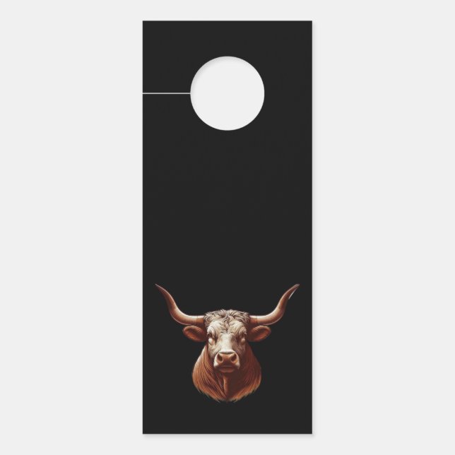 Affichette De Porte Texas Longhorn (Devant)