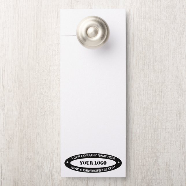Affichette De Porte Texte du logo de votre entreprise Info Porte cintr (Sur le bouton)