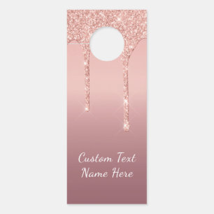 Affichette de porte texte personnalisé rose Partie