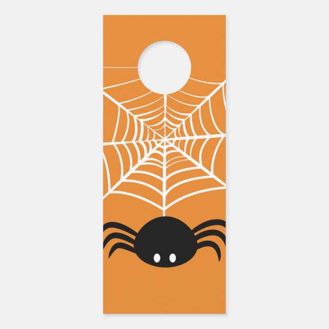 Affichette De Porte Toile d'araignée Halloween  (Devant)