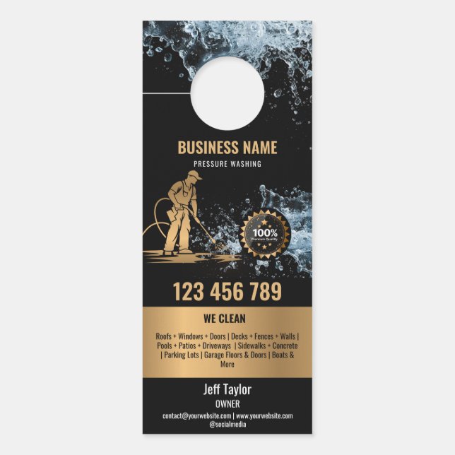 Affichette De Porte Toit de lavage à pression professionnel (Devant)