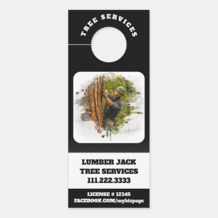 Affichette De Porte *~* Tree Services Man QR Lumber Jack Door