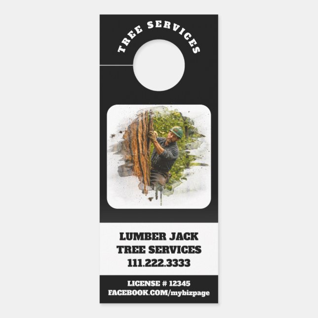 Affichette De Porte *~* Tree Services Man QR Lumber Jack Door (Devant)