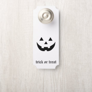 Affichette De Porte Tricoter ou traiter Jack-o'-lantern personnalisé H