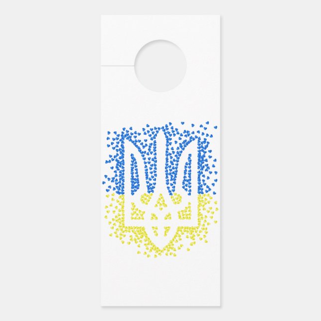 Affichette De Porte Trident de l'emblème ukrainien tryzub dispersant l (Devant)