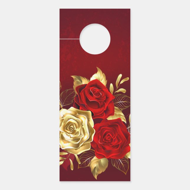Affichette De Porte Trois Roses de bijoux (Devant)