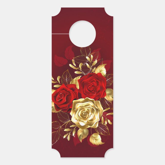 Affichette De Porte Trois Roses de bijoux (Devant)