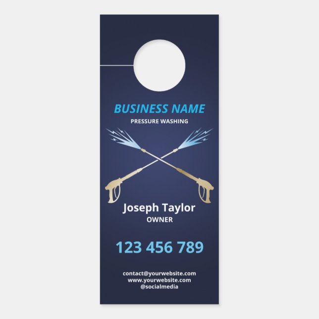 Affichette De Porte Usine de lavage à pression professionnelle (Devant)