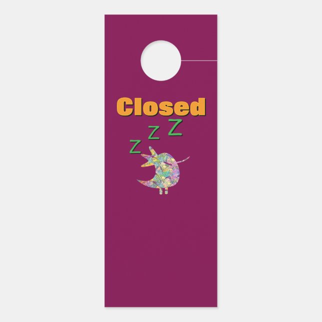 Affichette De Porte Vin OUVERT / FERMÉ (Dos)