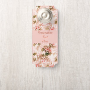 Affichette De Porte Vintage Victorien rose Floral Élégant Motif chic