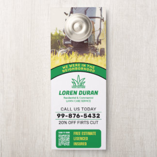 Affichette De Porte Votre entreprise de logo | Service de soins de la
