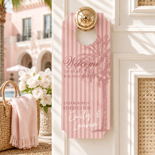 Affichette De Porte Week-end de célibataire à Palm Beach Rose