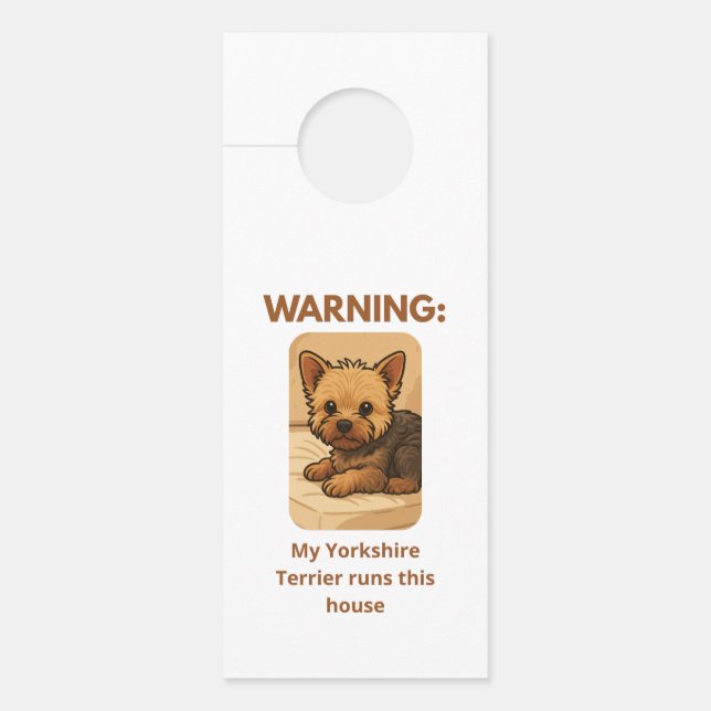 Affichette de porte YORKIES (Devant)