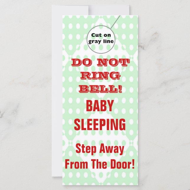 Affichettes de porte de bébé dormant humoristique  (Devant)
