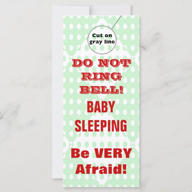 Affichettes de porte de bébé dormant humoristique  (Devant)