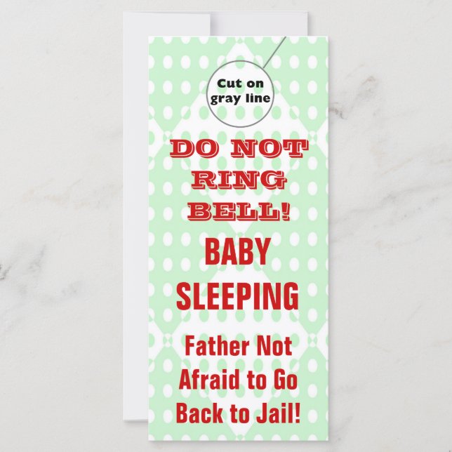 Affichettes de porte de bébé dormant humoristique  (Devant)