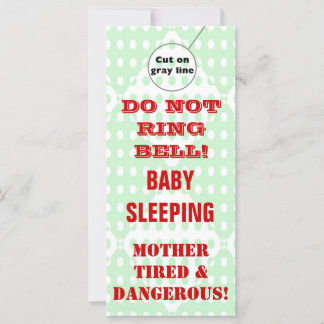 Affichettes de porte de bébé dormant humoristique