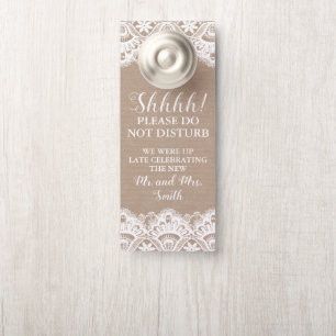 Affichettes de porte Mariages Burlap et Lace, Rust