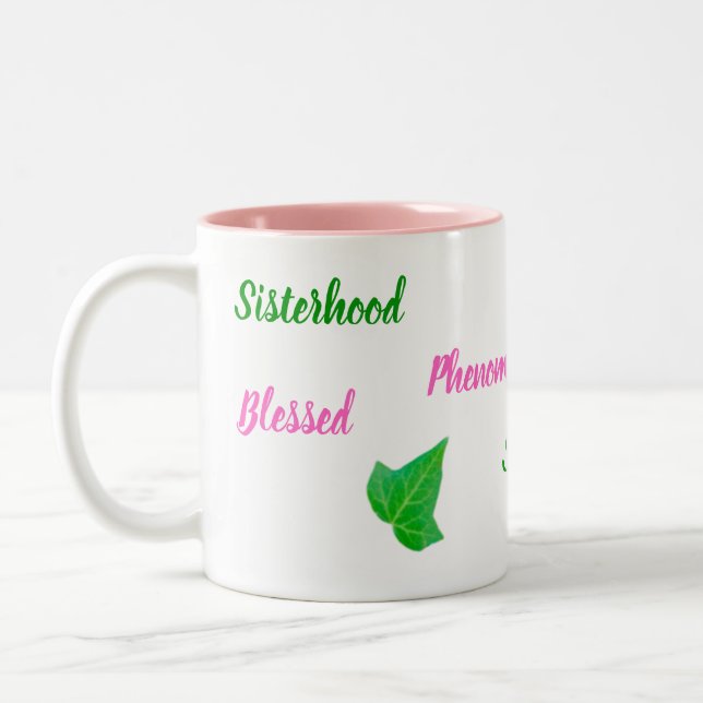 Affirmation Mug d'ivoire rose à deux tons (Gauche)