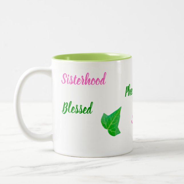 Affirmation Mug d'ivoire vert à deux tons (Gauche)