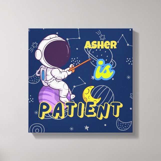 Affirmation Personnalisée Astronaute Déco | Patien (Recto)