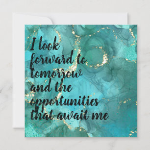 Affirmation positive "Forward" Bleu/Or