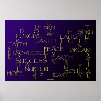AFFIRMATION POSITIVE Poster en texte d'or 3D