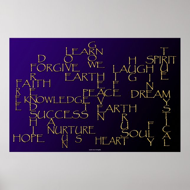AFFIRMATION POSITIVE Poster en texte d'or 3D (Devant)